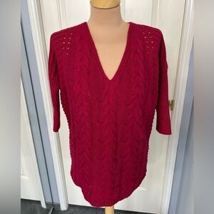 Express Fuchsia Cable Knit Dolman Sleeve Pullover‎ Sweater
